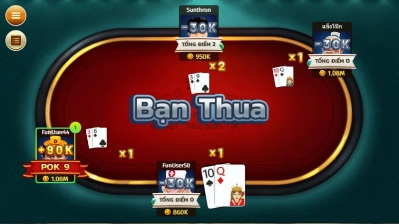 Quy tắc tính điểm trong game bài Pok Deng là gì?